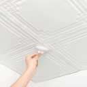 32 PCS Ceiling Tiles, Ceiling Tiles Peel and Stick, Covered 42 Sq.Ft, Self-Adhesive 3D Wall Panels Foam, Easy to Install and Waterproof for Ceil and Wall Decor, White