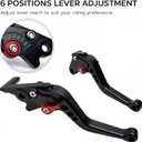 Short Brake Clutch Handle Lever Replacement for Suzuki V-Strom 650 DL650 2012-2025/ SV650 SV650X 16-22/ Vstrom 650 XT 2015-2025, CNC Aluminum Motorcycle Accessories Shorty Levers(Black)