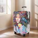 WUJIAONIAO Travel Luggage Cover Baggage Suitcase Cover Protector Skins 18-32 Inch (Brown A10, M (for 22-24 inch luggage))