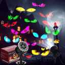 Halloween Projector Light with 1 Film Slides Holiday LED Projector Lights Outdoor Reflectors Waterproof Landscape Decorative Rotation Lighting Movement Projection Lamp (Eyes)