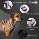ApakBak No Pull Dog Harness with Handle, Reflective with Leather Trim | Adjustable Easy Walk Harness, Heavy Duty Nylon , Escape Proof Pet Vest for Puppy Small Medium Large Dogs, Purple, S