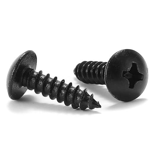 #6 x 5/8" Wood Screw 100Pcs Truss Head Phillips 18-8 (304) Stainless Steel Fast Self Tapping Screws Black Oxide by SG TZH