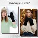 Winter Warm Mittens Cold Weather Gloves for Women, Cute Knit Gloves, Soft lining Cold Weather Accessories Gifts (Black)