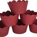 Burgundy Cupcake Liner for Wine Red Engagement Bridal-Shower Anniversary Birthday Graduation Wedding Table Decorations Pack of 60