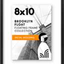 Americanflat Aluminum 8x10 Floating Picture Frame with Shatter-Resistant Glass - Use as 5x7 Picture Frame or Display 8x10 Photo - Signature Float Collection - Photo Frames for Wall Display - Black