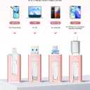 MFi Certified 256GB Flash Drive for iPhone iPad, Photo Stick for External Memory Storage, Easily Back Up and Save Photos Videos, USB Memory Stick Thumb Drive for iPhone/iPad/Android/PC(Rose Pink)