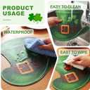 Remerry St. Patrick's Day Leather Placemats Set of 6, 1214inch Green Hats Shaped Place Mats with Lucky Shamrock Waterproof Placemats for Irish Festival Kitchen Dining Table Mat for Decorationry