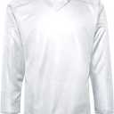 EALER H80 Series Blank Ice Hockey Practice Jersey for Men and Boy - Senior and Junior - Adult and Youth (Medium, White)