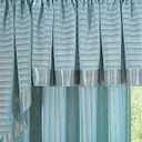 Today's Curtain, Silhouette Stripe Sheer Scarf 216", Blue, 52" W x 216" L