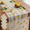 4 Pcs Lemon Tulle Table Runner 29 x70 inch Lemon Lace Table Runner Lemonade Stand Decorations for Kitchen Lemonade Party Birthday Baby Shower Wedding Bridal Shower Home Decor