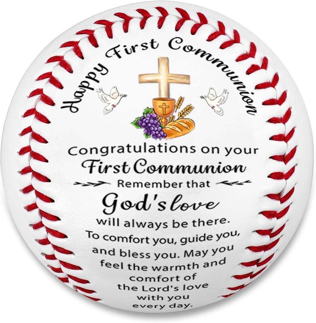 First Communion Gifts for Boys 8-12 Baseball Lovers - Religious Christian Easter Basket Stuffers for Boys Men Teens Catholic Baptism Gifts Confirmation Gift for Teenage End of Season Sports Present