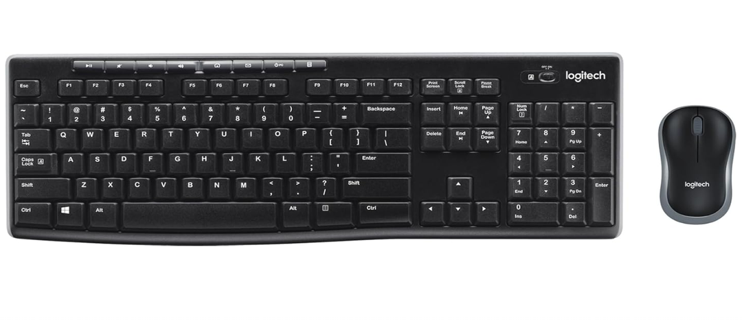 Logitech MK270 Full Size Wireless Keyboard and Mouse Combo - Black