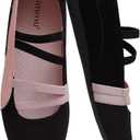 iiimmu Women Ballet Flats Fashion Sneakers Mary Jane Shoes with Elastic Straps with Cushioned Insole 7.5
