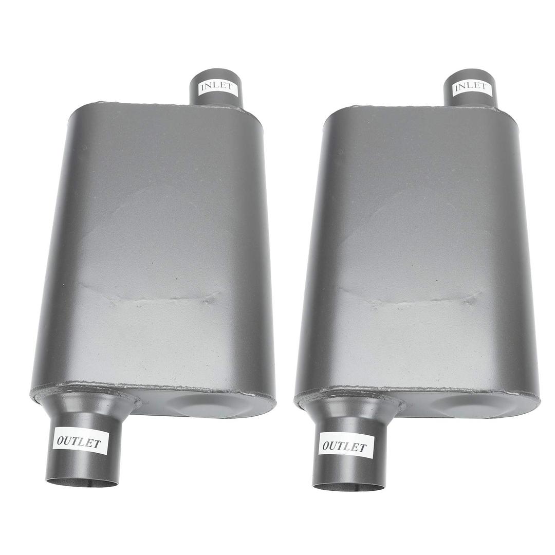 Blackhorse Racing Pair Chambered Performance Race Offset 2.5 Inlet Mufflers