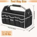 Kowsinde 16 Inch Tool Bag, Electrician Tool Bag, Open Top Tool Bags, 26 Pockets Can Hold Many Tools, Steel Handle and Removable Shoulder Strap