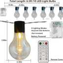 Vintage Christmas Lights Battery Powered 6.5Ft 10 LED Edison Hanging Lights with Remote Timer, Indoor Fairy Lights Shatterproof Outdoor Patio String Lights for Bedroom Garden Camping Christmas Decor