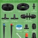 Pawfly Drip Irrigation System for Garden, 240FT Drip Irrigation Kit with 1/2" & 1/4" Tubing Adjustable Emitters Fittings and Accessories, Garden Watering System for Garden Greenhouse Lawn Yard