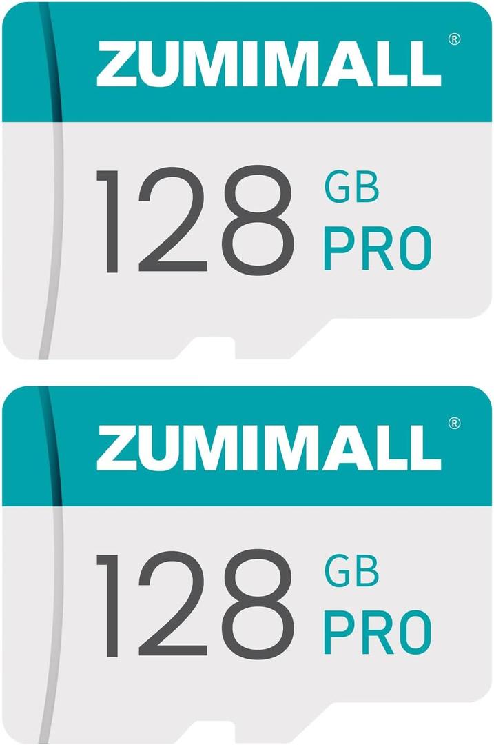 ZUMIMALL 128GB SD Card - 2 PCS Perfect Storage Solution for Security Cameras | Reliable and High Capacity Memory Card New (128GB-Double-blue)