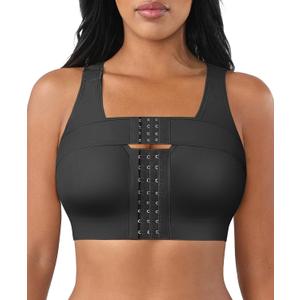 FeelinGirl Surgical Bra Compression Bras for Women Post Surgery Front Closure Bra with Breast Support Band L