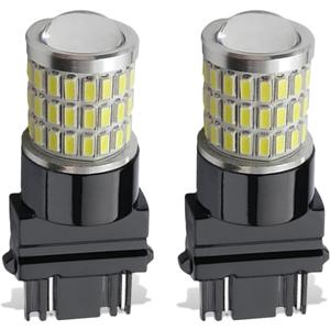2PCS 3157 Car LED Bulb, Bright Automotive Daytime Running Lights Replacement, Universal Vehicle Lighting Bulb Accessories for Reverse/Brake/Tail/Parking/Back Up/Turn Signal Light (White)