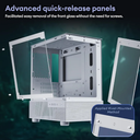 Okinos Aqua 3, Micro ATX Case, MATX PC Case with 3 X 120mm 3-Pin ARGB Fan Pre-Installed, Panoramic View Tempered Glass Front & Side Panel, with Type C Port, Black