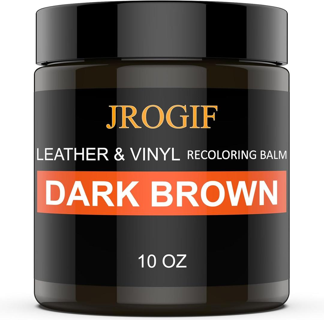 Leather Recoloring Balm, Leather Repair Kit for Furniture, Leather Dye, Leather Color Restorer for Couches, Leather Scratch Remover, Leather Paint for Furniture (10 OZ Dark Gray)