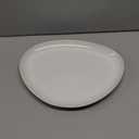 Cotton White Glazed Stoneware Serving Plate, 15"
