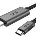 uni USB C to HDMI Cable for Home Office 6ft (4K@60Hz), USB Type C to HDMI Cable, Thunderbolt 4/3 Compatible with iPhone 15 Pro/Max, MacBook Pro/Air 2023, iPad Pro, Surface Book 2, Galaxy S24 (Grey)
