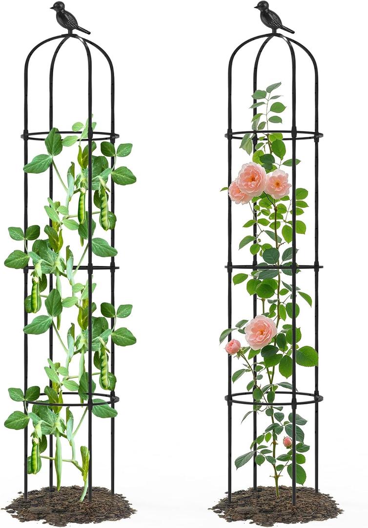 Trellis for Climbing Plants Outdoor - 69"(H), Expandable and Rust-Proof Metal Plant Support, Easy Installation, Garden Trellis for Potted Roses, Vines, Jasmine(2 Pack), 69"h-2pcs