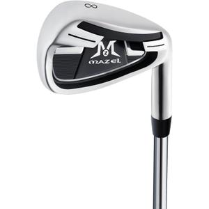 MAZEL Golf Individual Golf Iron with Steel Shafts for Right Handed Golfers,  (Stainless Steel,Black Silver, 8 Iron, Stiff, Right)