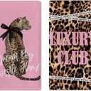 Leopard Print Pink Kitchen Dish Towels Set of 2, Inspirational Cheetah Dream Big Hustle Hard Girl Women Drying Hand Towel Baking Cooking Cloth, Luxury Club Bathroom Home Decoration 18'' x 26''