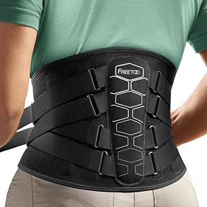 FREETOO Back Brace for Lower Back Pain Relief with Pulley System,Lumbar Support Belt for Men & Women with Lumbar Pad, Ergonomic Design and Soft Breathable 3D Knit Material,for Herniated Disc,Sciatica, Medium