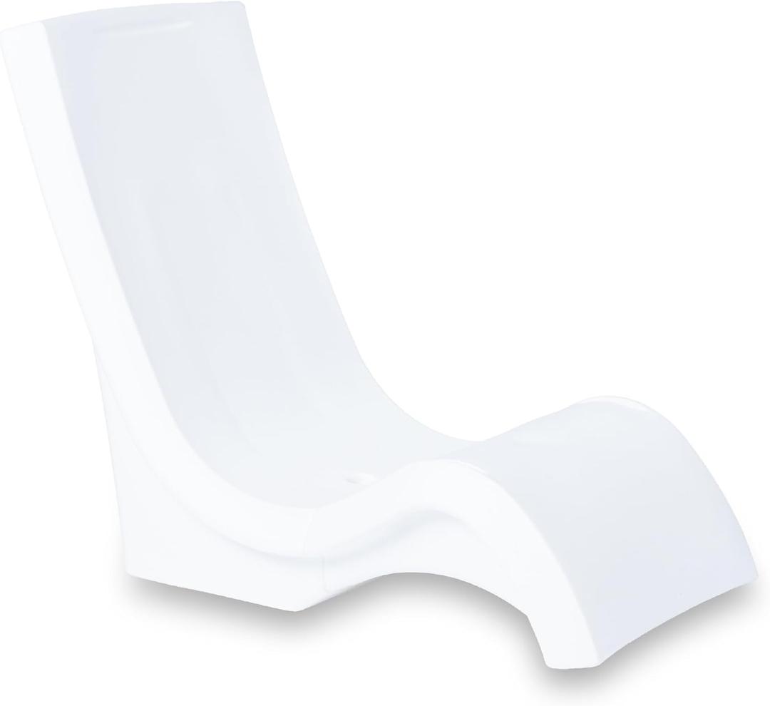 Step2 Vero Pool Chair, Fade-Resistant, Waterproof Patio Furniture for Sun Shelf, Use in Pools up to 9-Inches of Water, Weighted, White