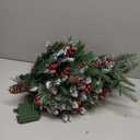 2 Pack Prelit Outdoor Christmas Tree 30 Inch, Remote Control Battery Operated with 100 Warm White Multi-Color Changing LED Lights, Small Pre-Decorated Green Xmas Tree for Pathway, Porch (Gold)