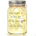 Funny Daughter Gift from Mom & Dad, Cute Daughter Birthday Christmas Mothers Day Gift Idea, Mason Jar Light with Sweet SayingDaughter Gift