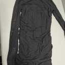 REORIA Women's Fall Mesh Long Sleeve Midi Ruched Bodycon Dress Mock Neck Elegant Club Evening Party Cocktail Dresses, M