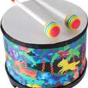 Floor Tom Drum for Kids 8 inch Percussion Instrument Music Drum with 2 Mallets for Baby Children Special Christmas Birthday Gift, Black