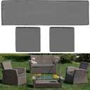 Lounsweer 3 Pcs Outdoor Cushion Covers Patio Cushion Replacement Covers 2 Covers 18 x 18 x 2 and 1 Cover 42 x 18 x 3 for Patio Furniture Outdoor Washable Water Resistant for Couch Sofa (Dark Gray)