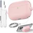 Wowwat for Airpods Pro 3 Case,Safety Lock Cases for Apple Airpod Pro 3 (2025) , Drop Protection Air pods Pro3 Case Cover for Men for Women with Keychain,Cherry Blossom Pink