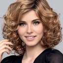 RENERSHOW Blonde Highlight Short Curly Wigs for White Women Ombre Blonde Bob Wavy Wig with Dark Roots Heat Synthetic Chin Length Wavy Easy Style Daily Party Wig