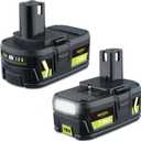VANON 7.0Ah P108 18v Replacement for ryobi 18v Battery 2 Pack Lithium Ion High Capacity Batteries Compatible with P108 P102 P103 P104 P105 P106 P107 P109 P122 BPL18151 BPL1820 Cordless Tool