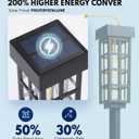 PASAMIC 24" Solar Pathway Lights Outdoor, 8 Pack Bright Garden Light with Auto On/Off, IP65 Solar Lights Outdoor Waterproof, Garden Landscape Lighting for Yard, Patio, Walkway, Driveway (Black, BlackGlass)