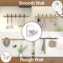 8PCS No Drill Adhesive Curtain Rod Brackets 40LB, Curtain Rods No Drilling Renter Friendly Hooks, No Damage Curtain Holders Apartment Farmhouse Classroom Decor Hanging Drapes Rv Over Blinds Bedroom