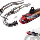 JFG RACING Dirt Bike Slip On Exhaust,Motorcycle Muffler Pipe Full Kit for CRF150F CRF230F 2003-2017/TAO TAO TBR7/HAWK 250-Red
