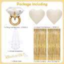 Vlipoeasn 39PCS Bachelorette Party Decorations Kit, Sand White Bride to Be Party Decorations, Bride to Be Sash & Veil, Tattoo Sticker, Foil Curtains, Balloons, Bridal Shower Party Supplies