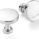 10 Pack 1-1/4 Inch Polished Chrome Cabinet Knobs Chrome Drawer Knobs Round Chrome Cabinet Pulls, ZK2302 Kitchen Hardware for Cabinets Drawers Bedroom Dresser Cupboard Bathroom Vanity Closet