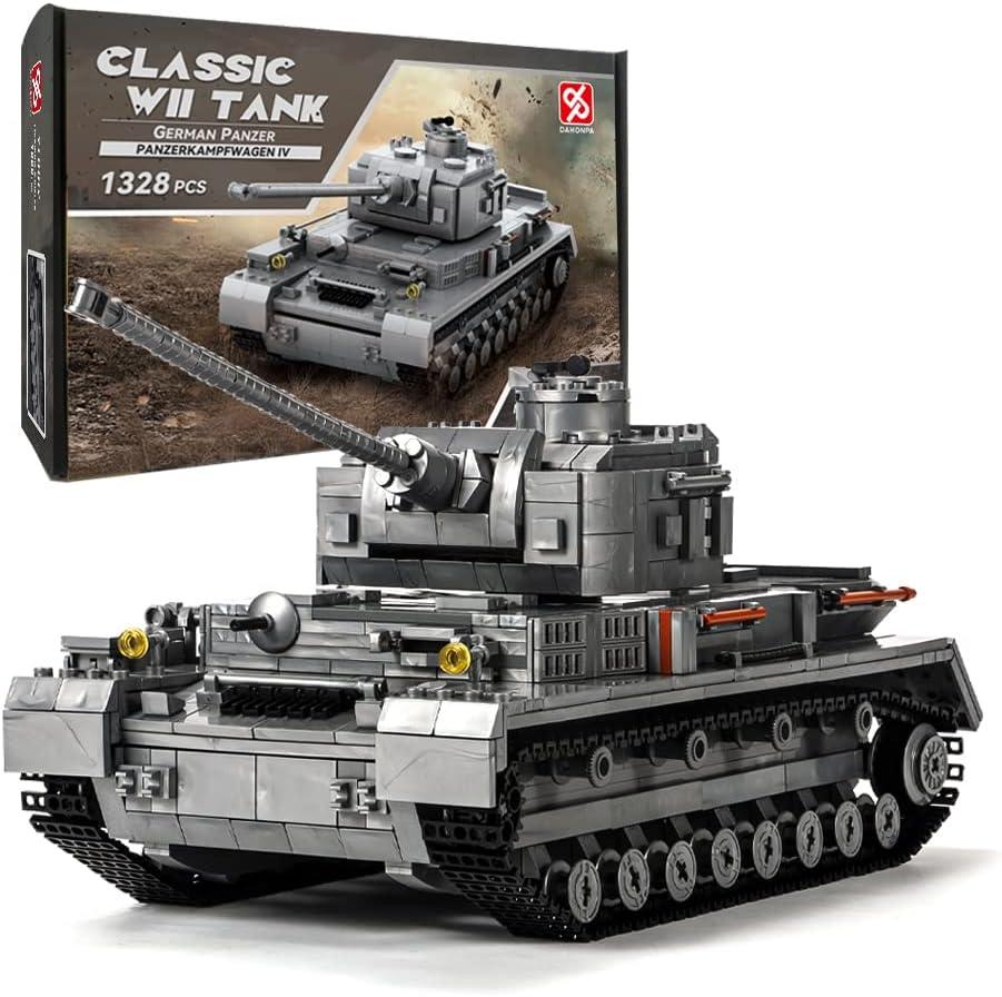 DAHONPA Panzer- Tank Army Building Block(1328 PCS),WW2 Military Historical Collection Model with Soldier Figures, Toys Gifts for Kid and Adult