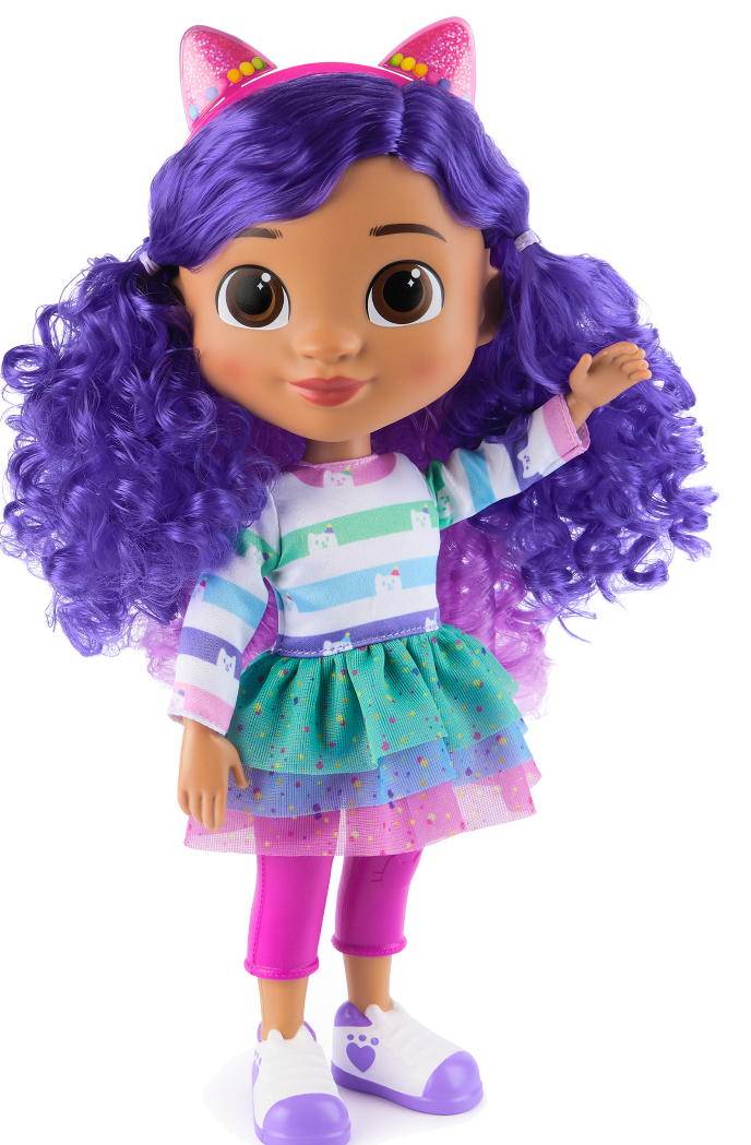 Gabby’s Dollhouse, Sing & Celebrate Gabby Girl Doll with Sound Effects & Reversible Cat Ears