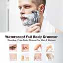 Back Shaver for Men, LED Display Mens Back Shaver, Rechargeable, Safety Lock, IPX7, Multi-Functional Back Trimmer for Men,(Ink Black)
