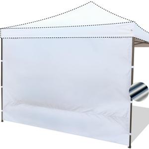 10x10 Canopy Sidewalls with Silver Coating UPF50+ Shelter Sunwall Waterproof Canopy Shade Wall Instant Canopy Side Wall for Outdoor Pop up CanopiesTent and Vendor Tent, Silver Coated White